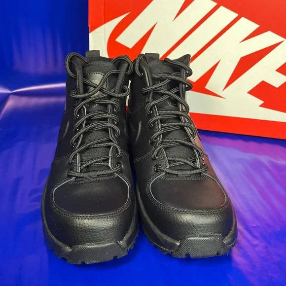 🆕 Nike Manoa Boot LTR Youth Size 4Y Women’s Size 5.5 Triple Black Fast Shipping - Picture 3 of 7